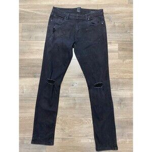 The Perfect Jean NYC Men's 33X36 Slim Fit Jeans AH4 Slash-Black Ripped